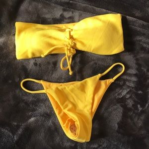Size 2 yellow bikini matching set